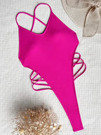 Sexy Criss Cross Backless Female Swimwear One Piece Swimsuit Women Extreme String Thong Monokini High Cut Bathing Suit Swim Lady Luxlife Brands