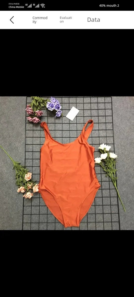 Fashion Hot Spring Sexy Women's One-Piece Swimming Suit No Chest Pad Plus Size Triangle Private Water One-Piece Swimsuit Bikini