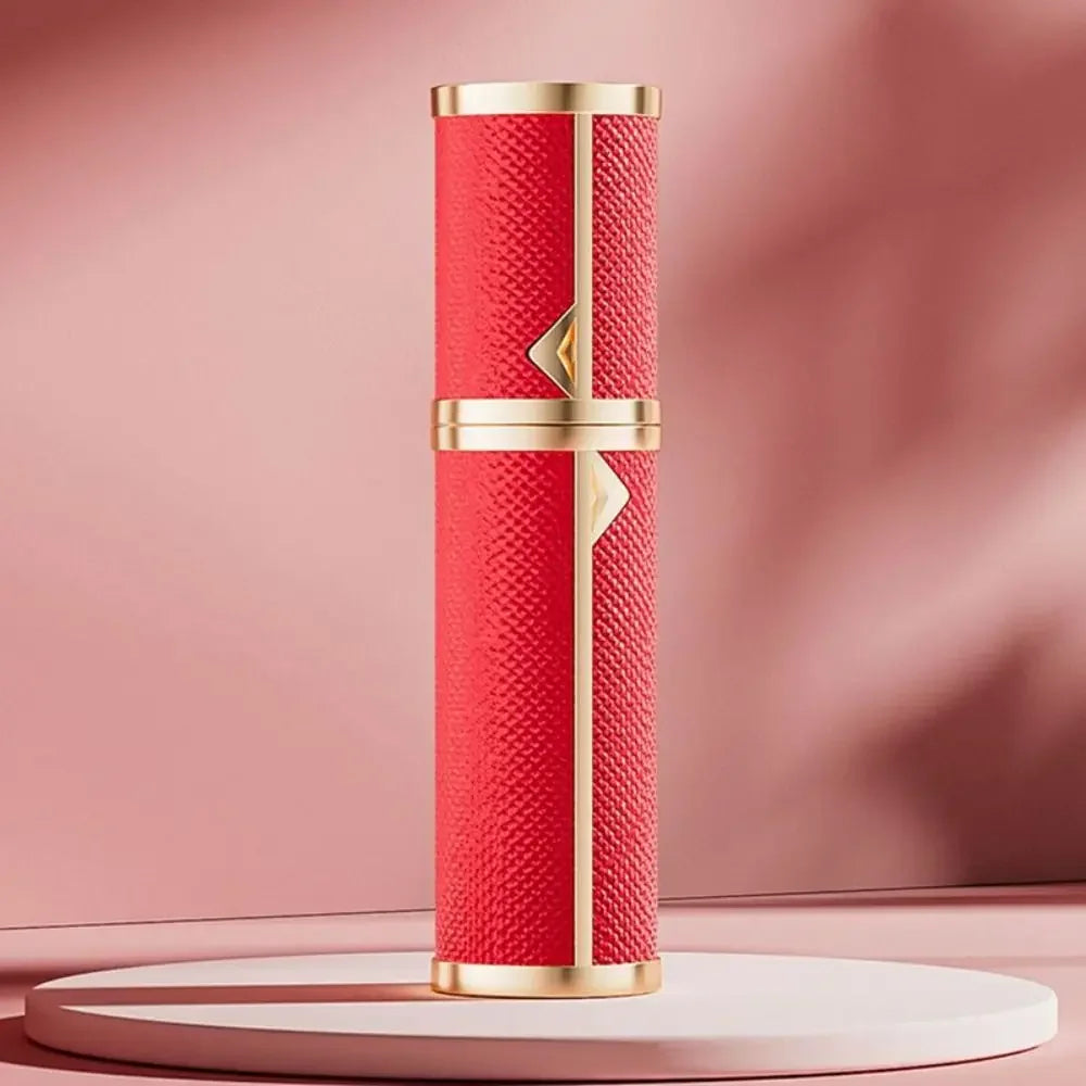 Luxury Bottom-filled Perfume Bottle Aluminum Self-pumping 5ml Real Leather Spray Bottle Cologne Moisturizer Fragrance