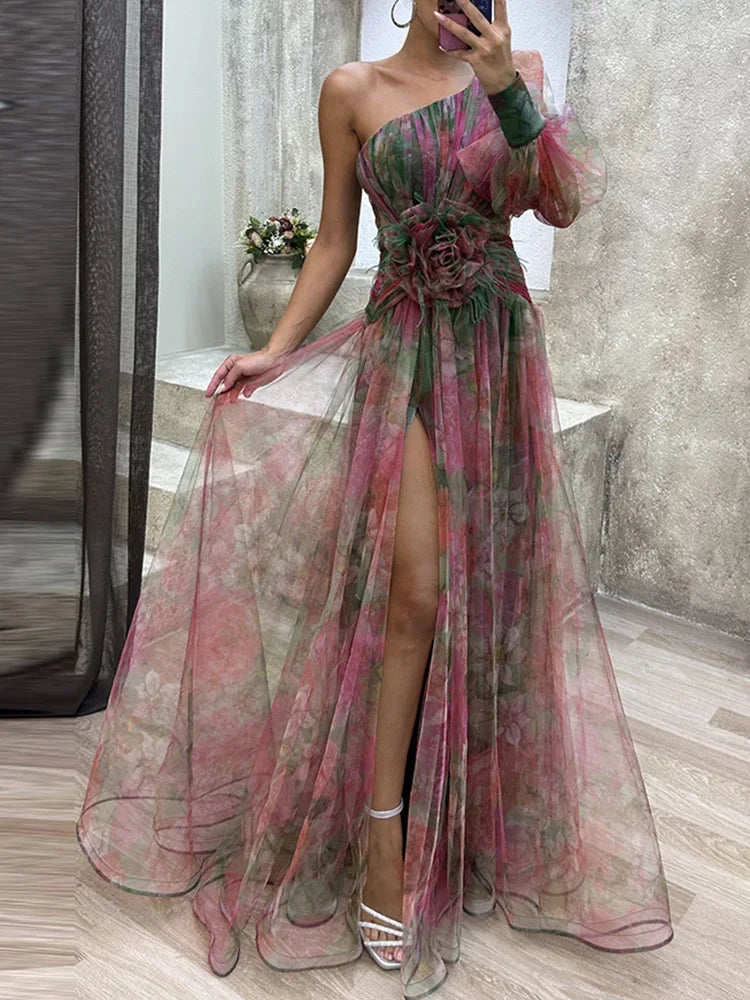 Artful Off The Shoulder Maxi Dress