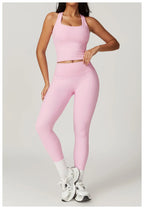 2 Pieces Yoga Suit Naked Feel Gym Set Women Sportswear Workout Clothes High Waist Yoga Short Skirt Fitness Leggings Sports Bra Luxlife Brands