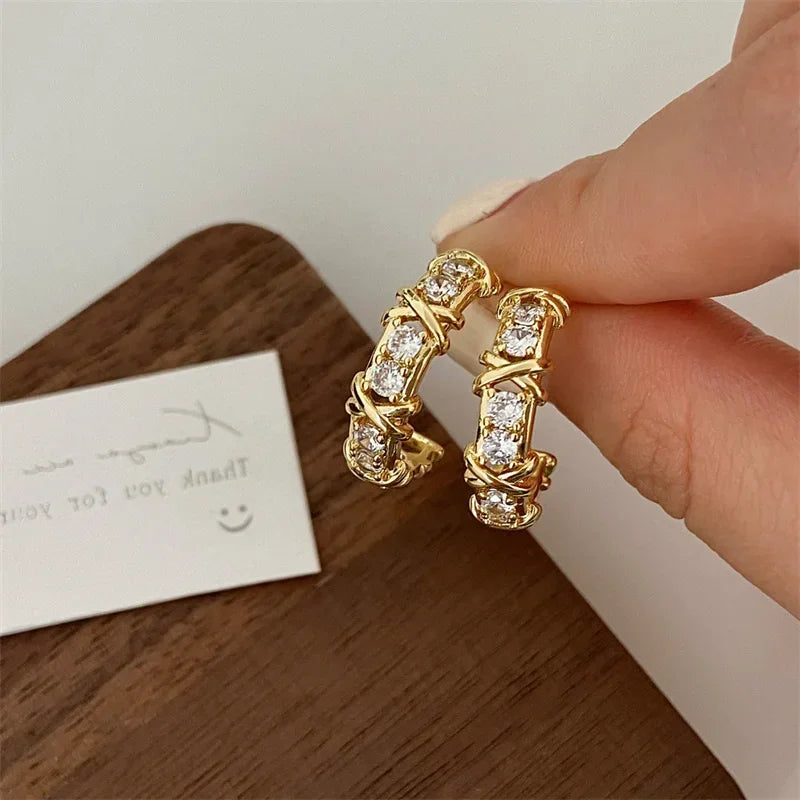 Vintage CC Design Stud Earrings Luxlife Brands
