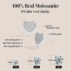 ATTAGEMS Full Moissanite Heart Earrings For Women Girls DVVS1 100% 925 Sterling Silver Sparkling Engagement Jewelry High Quality Luxlife Brands