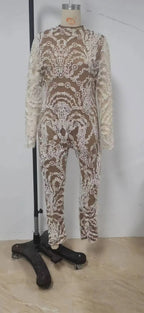 Women Elegant Sleeveless Sequined Glitter Shiny Jumpsuit Trousers Wide Leg Pants Sexy Slim Fit Backless Jumpsuit Romper Overalls LUXLIFE BRANDS