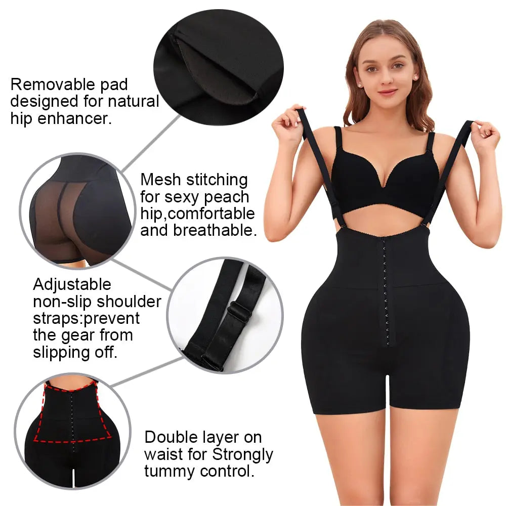 SEXYWG Butt Lifter Bodysuit Women Body Shaper Hip Enhancer Push Up Panties with Hip Pads Hip Shapewear Bodysuit