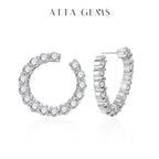 ATTAGEMS Moissanite Hool Earrings 925 Sterling Silver Passed the Diamond Test Wedding Earrings for Women Gift Fine Jewelry Band Luxlife Brands
