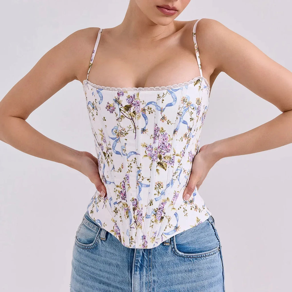 Veronica Floral Summer Corset Top