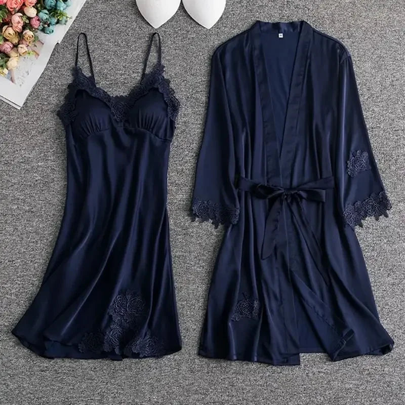 Destiny Lace Robe Sleep Set