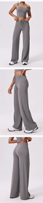 Ctenkevet-High Waist Wide-Leg Yoga Joggers for Women, Female Casual Tracksuit Bottoms, Straight Outdoor Baggy Sweatpants, Autumn Luxlife Brands