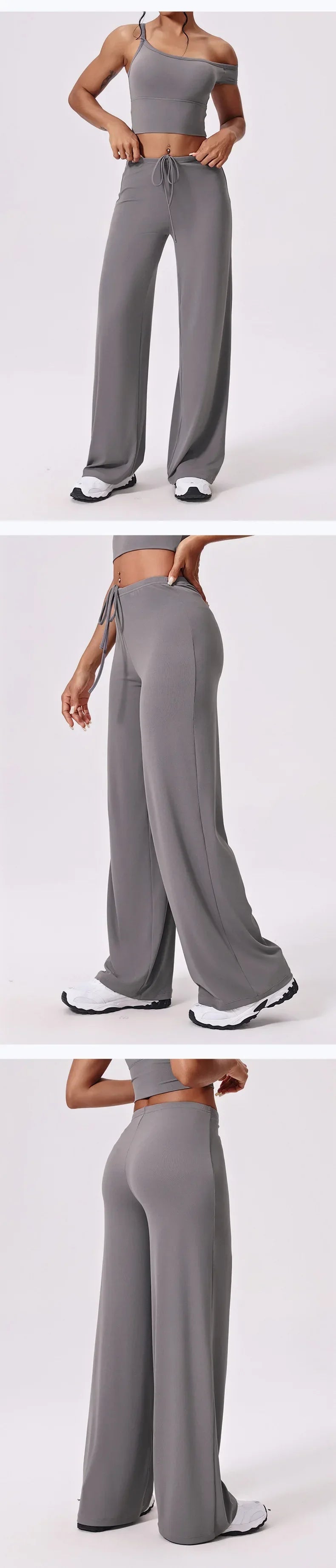 Ctenkevet-High Waist Wide-Leg Yoga Joggers for Women, Female Casual Tracksuit Bottoms, Straight Outdoor Baggy Sweatpants, Autumn