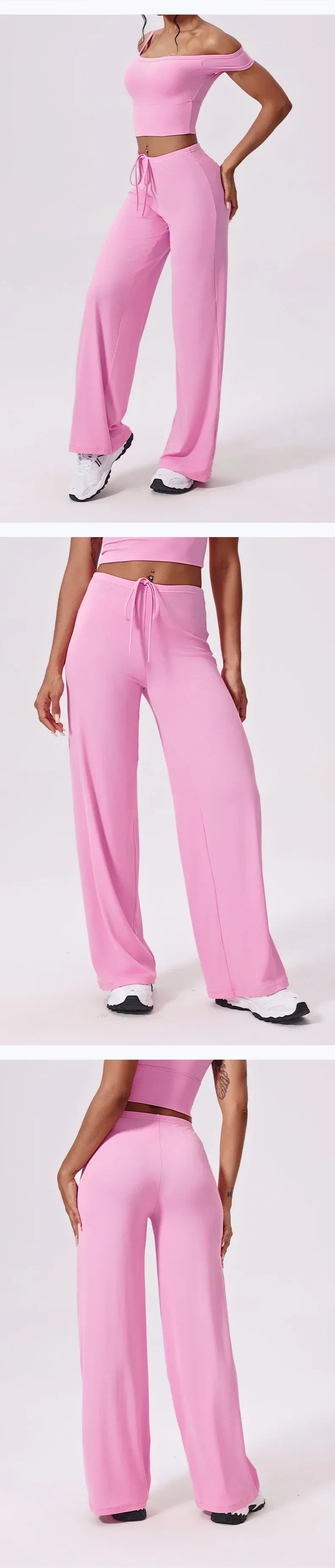 Ctenkevet-High Waist Wide-Leg Yoga Joggers for Women, Female Casual Tracksuit Bottoms, Straight Outdoor Baggy Sweatpants, Autumn