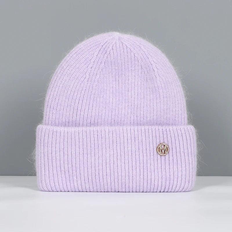 Women Winter Hat Real Rabbit Fur Winter Hats For Women Fashion Warm Beanie Hats Women Solid Adult Cover Head Cap