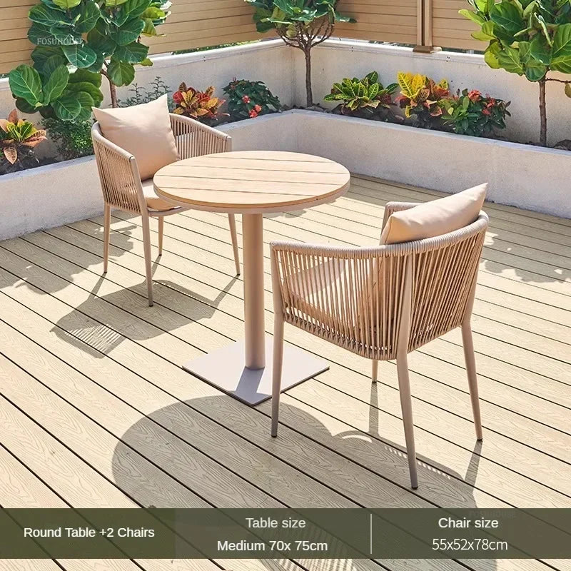 Nordic Garden Furniture Sets Hotel Patio Furniture Outdoor Set Creative Designer Waterproof Sun Protection Outdoor Chairs Tables