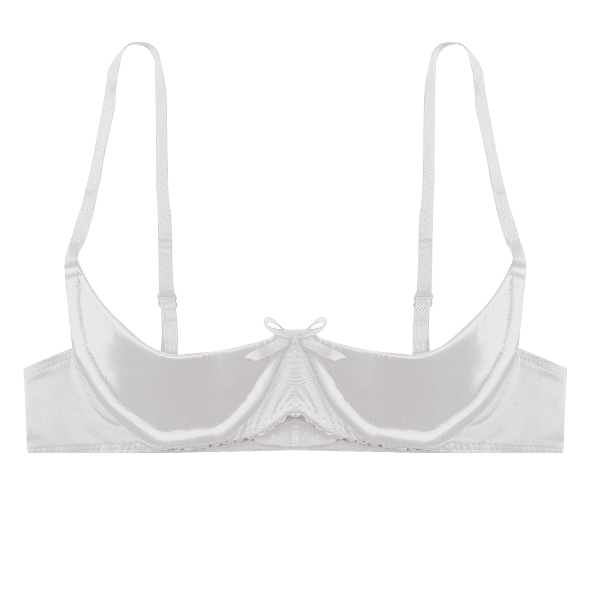 Satin Underwire Half-Cup Push-Up Bra