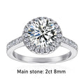 Tezzc 2ct Moissanite Halo Engagement Ring For Women S925 Sterling Silver Wedding Rings With certificate Fine Jewelry Wholesale