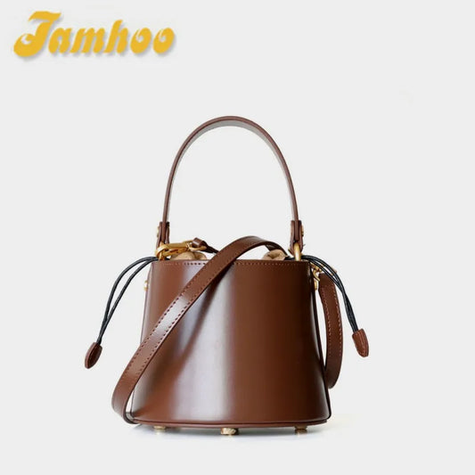 Jamhoo Leather Bucket Crossbody Bags For Women 2023 New Luxury Handbags Fashion Brand Designer Small Ladies Shoulder Bag Trend LUXLIFE BRANDS