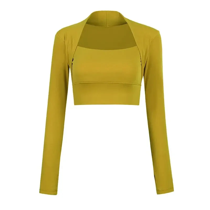 Laci Long Sleeve Padded Yoga Crop Top