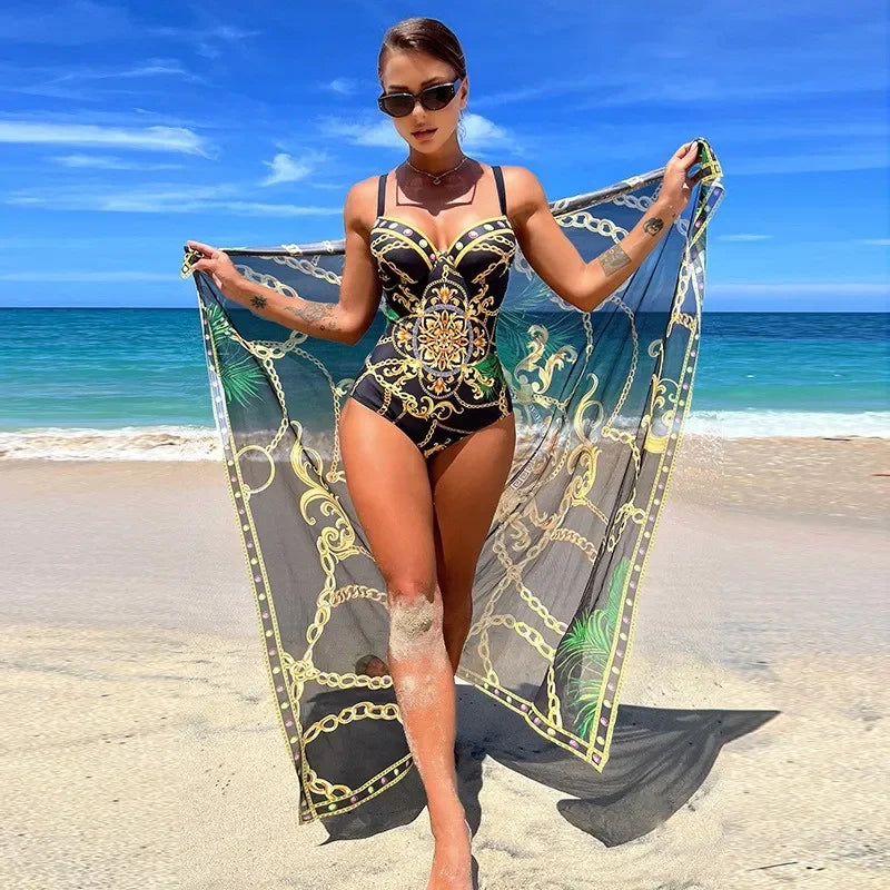 Designer Push Up Bikini & Sarong Set LUXLIFE BRANDS