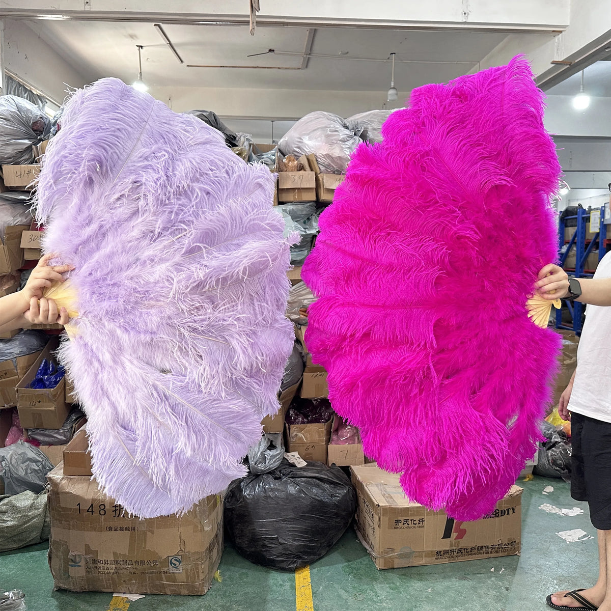 100CM Ostrich Feather Fans