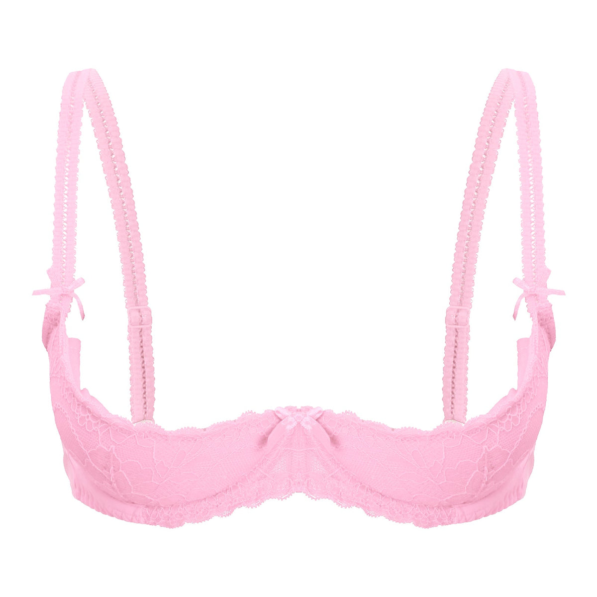 Lace Underwire Half-Cup Push-Up Bra