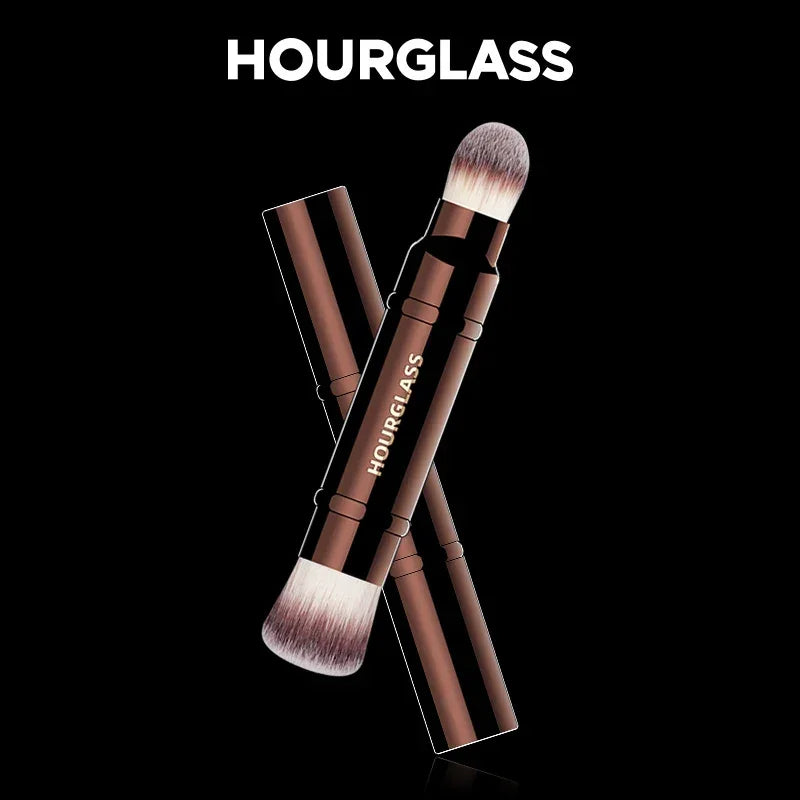Hourglass Makeup Brush- No.15 Retractable Double-Ended Complexion Brush Soft Fiber Hair Fashion Design Single Face Brush