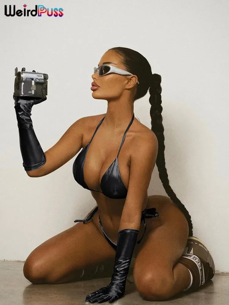 Metallic Bikini Swimsuit LUXLIFE BRANDS