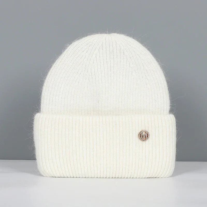 Women Winter Hat Real Rabbit Fur Winter Hats For Women Fashion Warm Beanie Hats Women Solid Adult Cover Head Cap Luxlife Brands