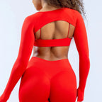 New Sports Long Sleeve Shrug Seamless Spandex Woman Fitness Elastic Breathable Shrug Sports Long Sleeve（Not Contain Bra） Luxlife Brands