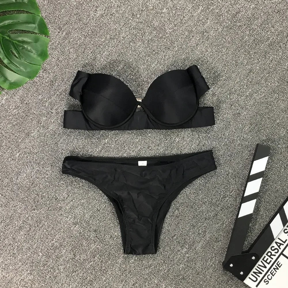 Bikini Swimwear Women 2022 New Bikini Bra Black Pack Swimsuit Women&#39;s Swimsuit Bikini