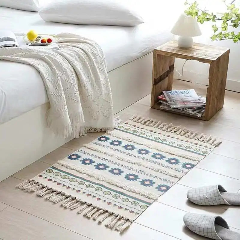 Boho Cotton Linen Rug 60x90cm