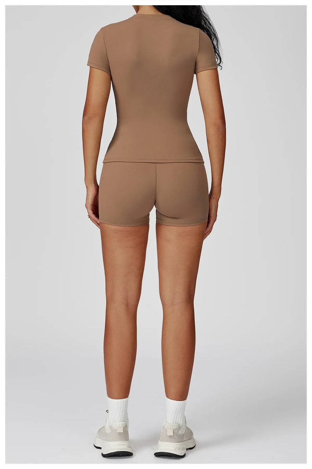 Hearuisavy Women 2 Piece Sport Pants Set Gym Sportswear Workout Short Sleeves Female Push Up Yoga Pants Running Fitness Clothing