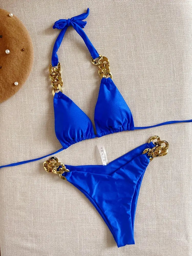 RUOTONGSEPT New Sexy Bikini 2023 Triangle Bathing Suit for Women Brazilian Bikini Set 2-piece Halter Swimwear Push Up Swimsuit
