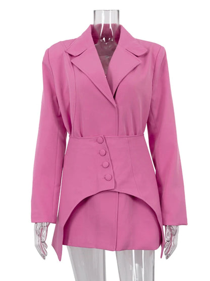 Women Office Blazer & Mini Skirt Set