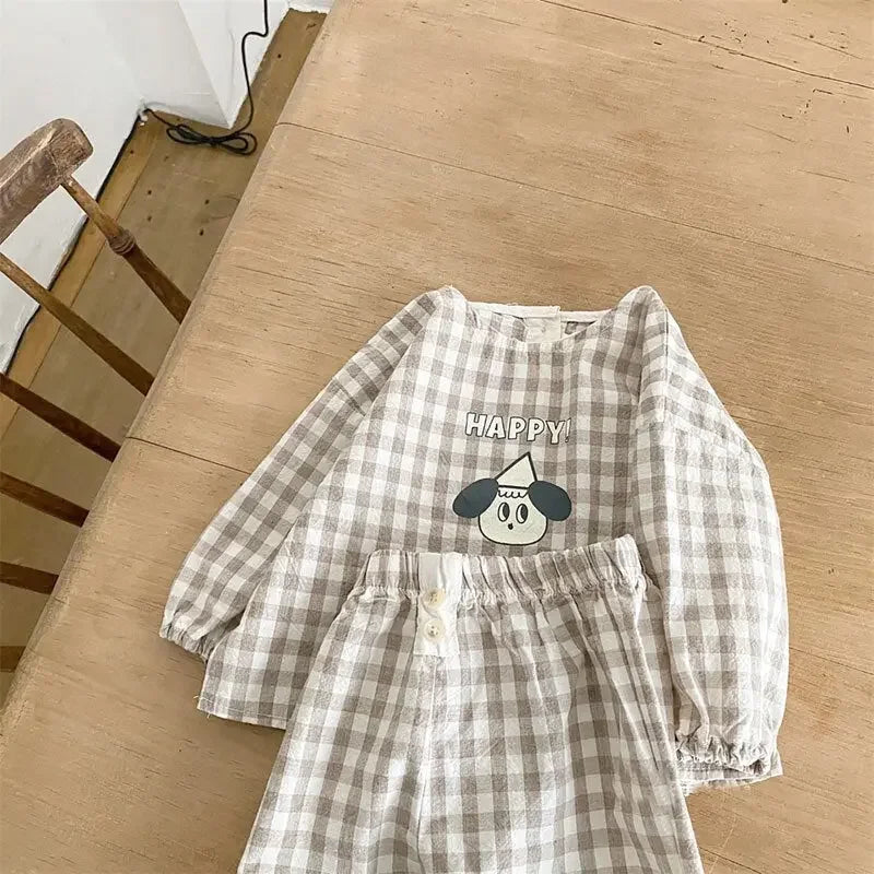 LUXBaby Cartoon Casual Tops + Pants 2pc Set