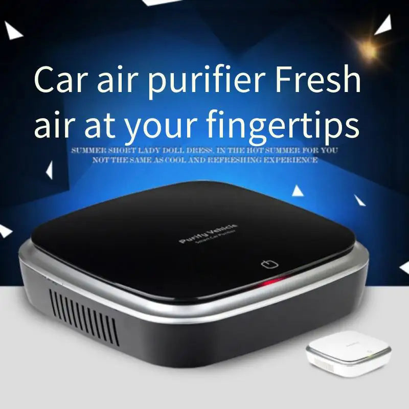 Car Air Purifier Solar Usb Oxygen Cleaner Ozone Generator Air Purifier HEPA Filter Smoke Remover Smart Gadgets Car Supplies LUXLIFE BRANDS