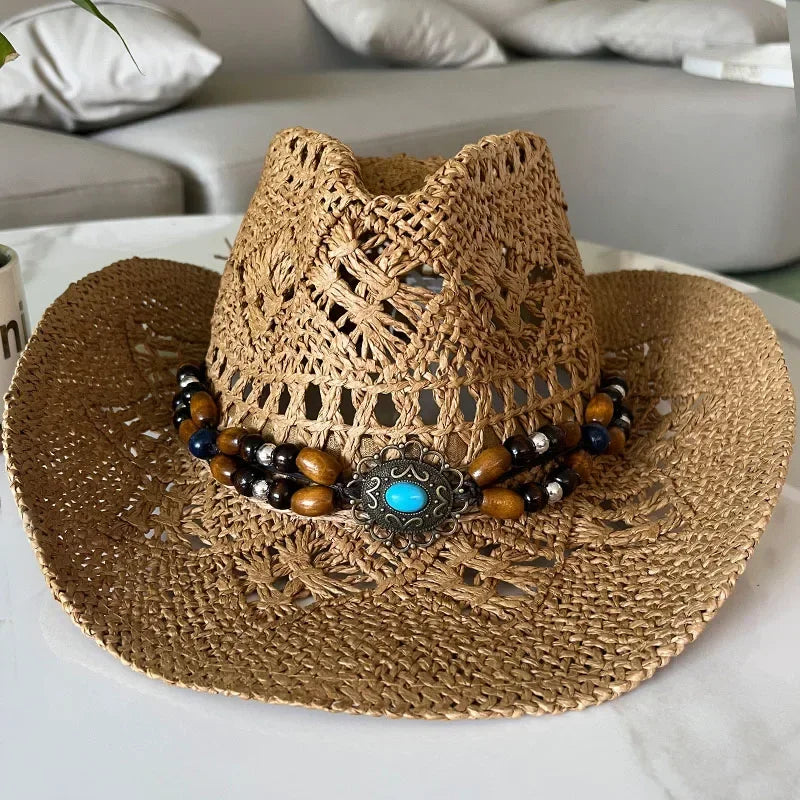 Vintage Boho Beach Straw Hat Luxlife Brands