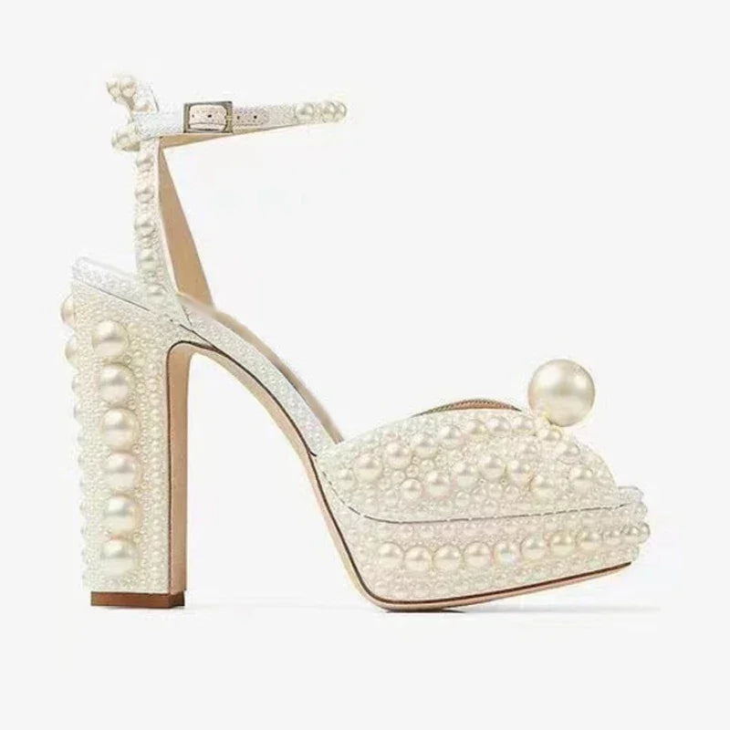 Handmade Beaded Platform Wedding Pumps Luxlife Brands