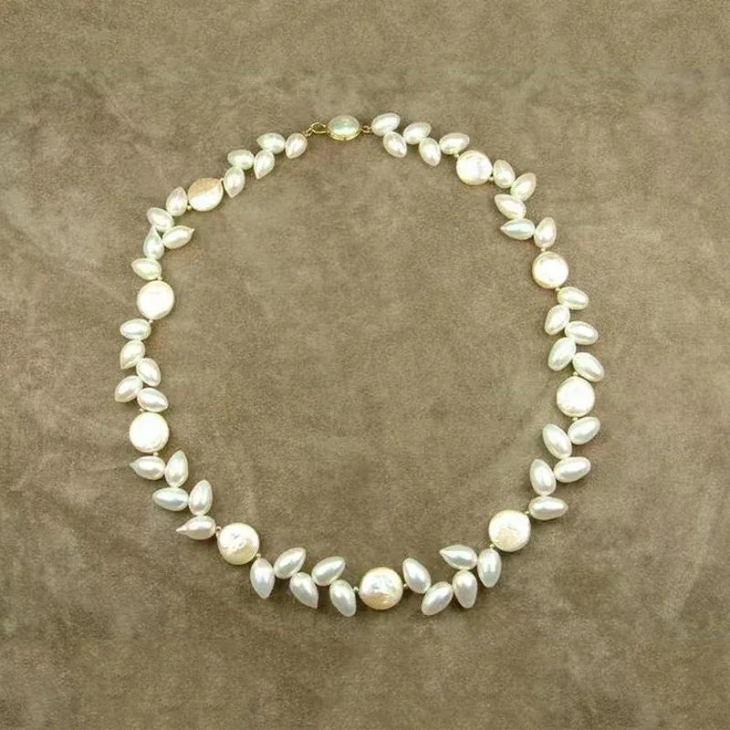 Boho Fashion Gold-Color Shell Necklace Natural Pearl Handmade Beautiful Necklace Women Baroque Jewelry Charm Statement Best Gift