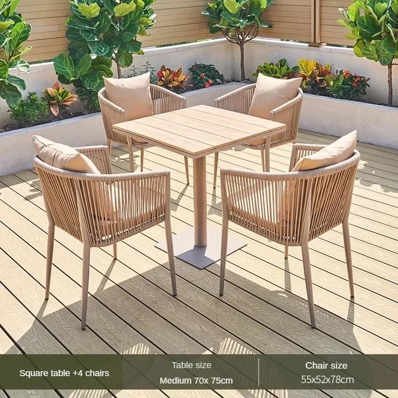 Nordic Garden Furniture Sets Hotel Patio Furniture Outdoor Set Creative Designer Waterproof Sun Protection Outdoor Chairs Tables