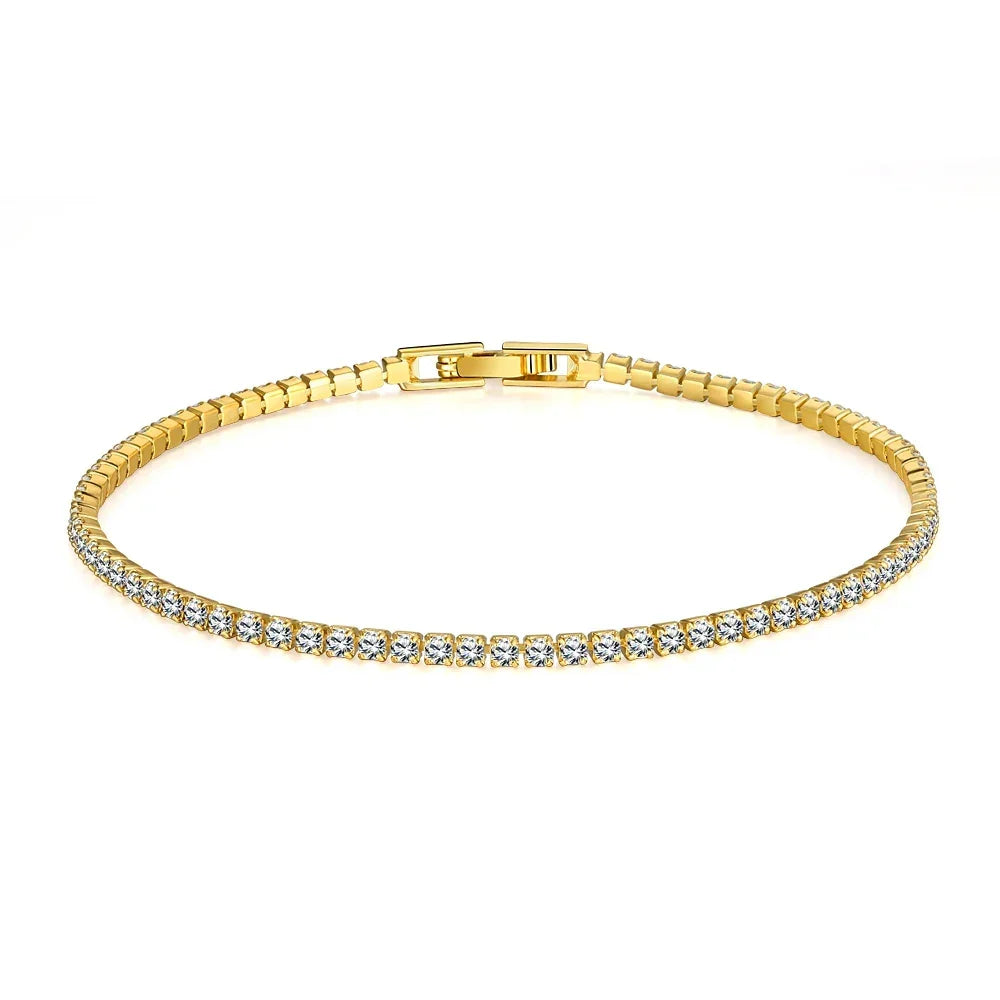 Double Row Moissanite Tennis Bracelet 3mm White Gold Plated Sterling Silver Lab Diamond with GRA Bracelet For Women Men Luxlife Brands