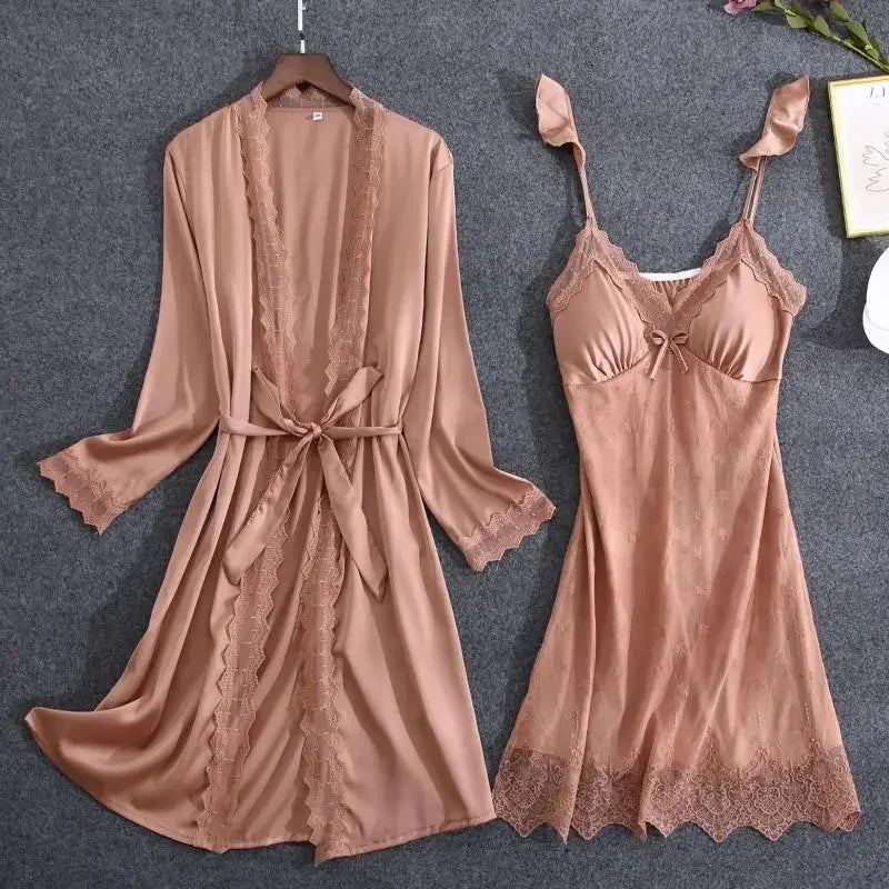 Destiny Lace Robe Sleep Set