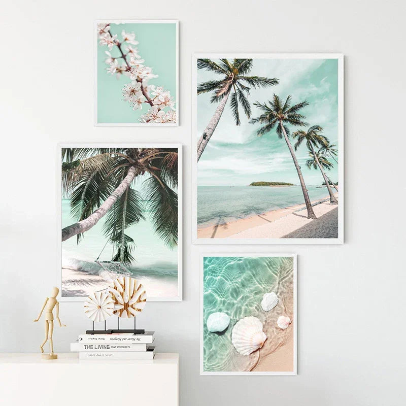 Turquoise Maldives Summer Sea Beach Coconut Tree Wall Posters and Prints Canvas Painting Landscape Picture for Living Room Decor Luxlife Brands