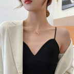 Luxury Elegant Crystal Circle Choker Fashion Roman Digital Stainless Steel Gold Silver Color Pendant Necklaces for Women Jewelry Luxlife Brands