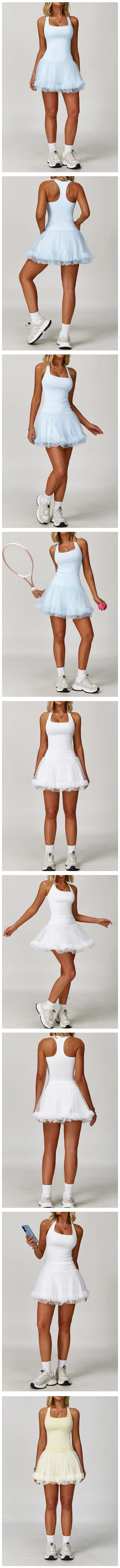 2 Pieces Yoga Suit Naked Feel Gym Set Women Sportswear Workout Clothes High Waist Yoga Short Skirt Fitness Leggings Sports Bra