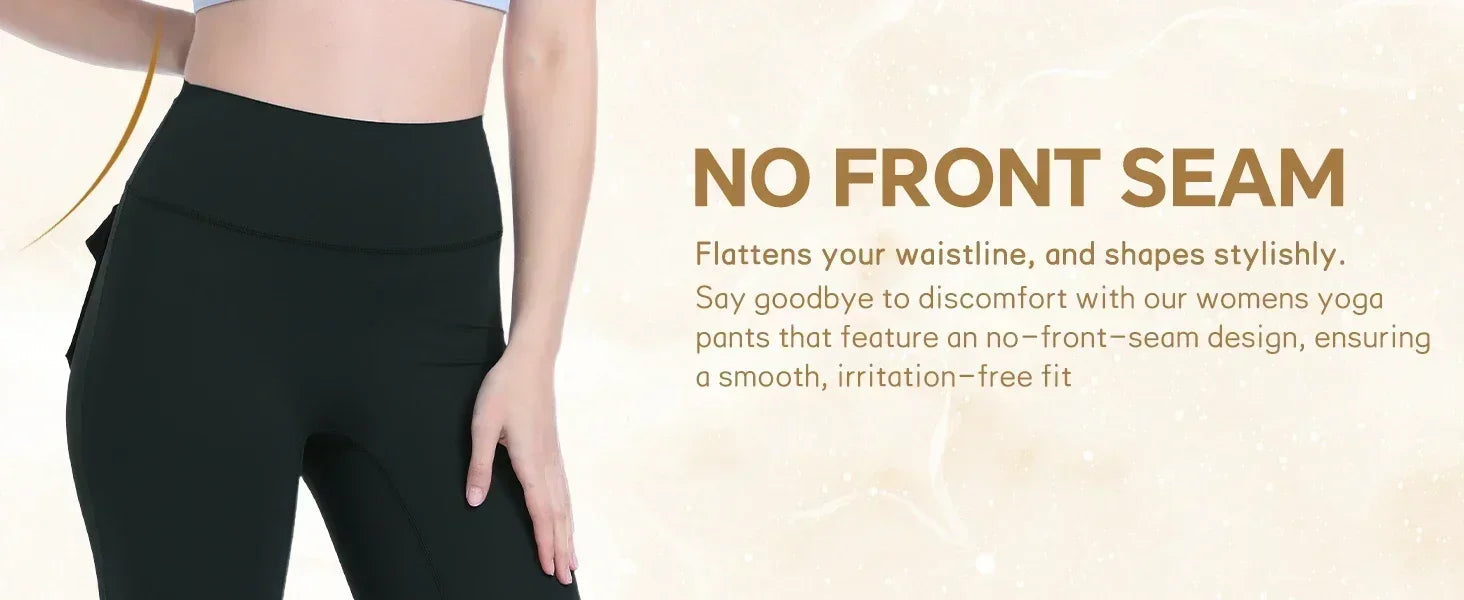 Women's Flare Leggings with Pockets High Waisted Butt Lifting No Front Seam Tummy Control Bootcut Yoga Pants for Women Luxlife Brands