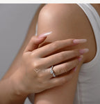 LUX FINE JEWELRY | Moissanite Round Cut 0.8ct D Color VVS1 925 SS Engagement Ring Luxlife Brands