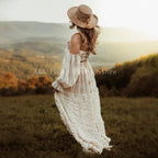 Tulle Maternity Long Sleeve Gown 2 Pc Set Luxlife Brands
