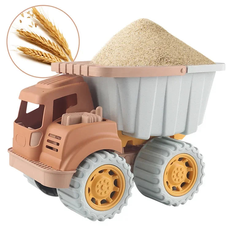 New Beach Set Toys For Kids Trolley Bulldozer Beach Bucket Wheat Straw Summer Seaside Play Sand Water Game Sand Toys/Snow Toys