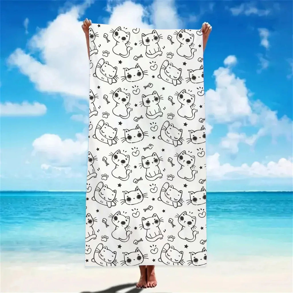 Soft Microfiber Cartoon Beach Towel