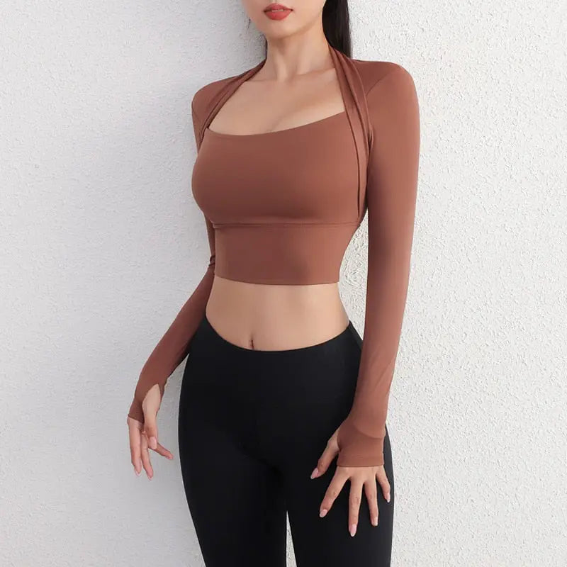 Laci Long Sleeve Padded Yoga Crop Top